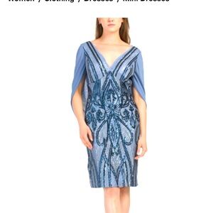 NWOT Sequined dress  with drape back